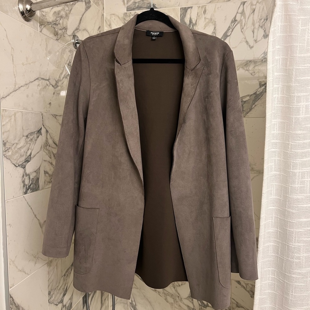 Brown/Gray Suede Blazer